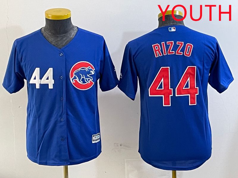 Youth Chicago Cubs #44 Rizzo Blue Game 2025 Nike MLB Jersey style 3->youth mlb jersey->Youth Jersey